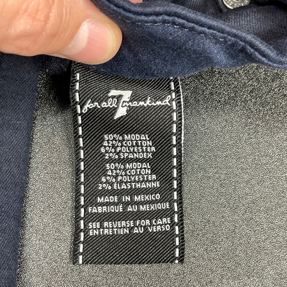 7 For All Mankind Blue Dark Wash Skinny Jeans Women's Size 27 High Rise - Picture 6 of 13